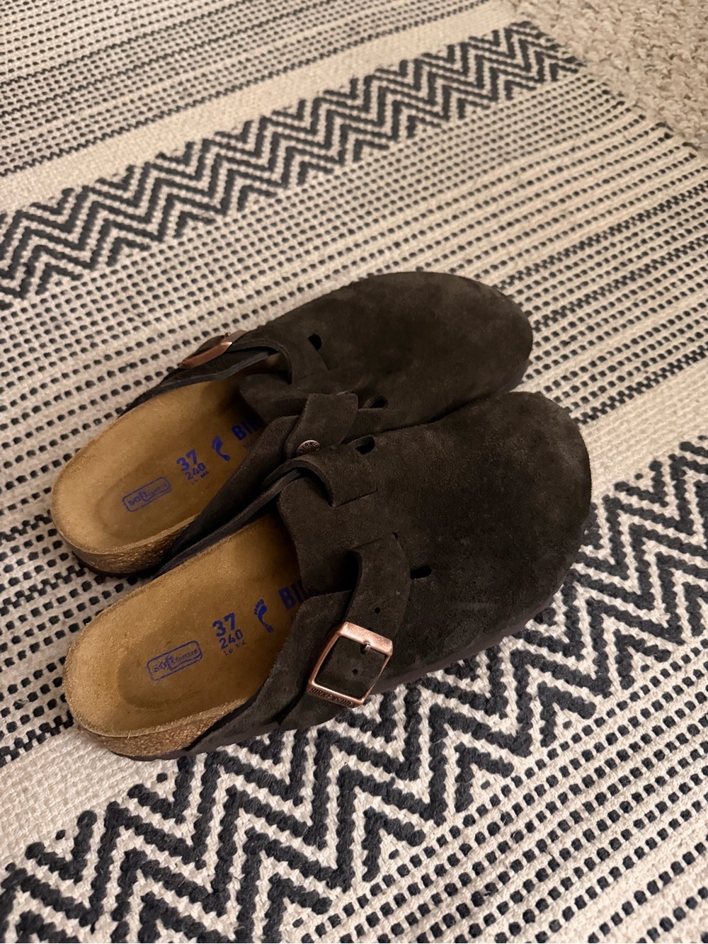 Birkenstock Women's Dark Brown Suede Bostons